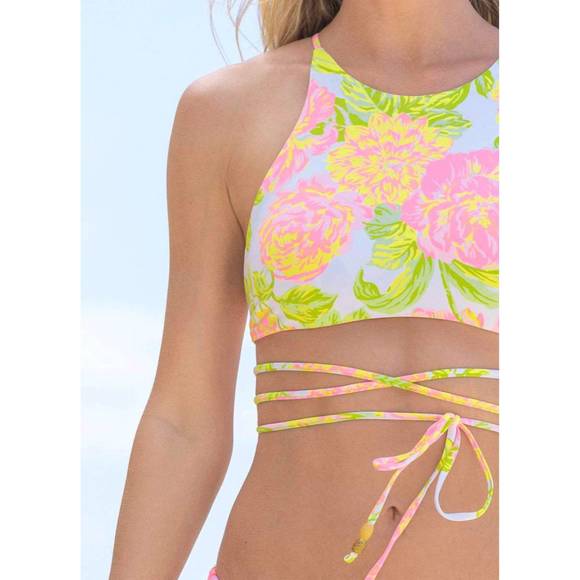 NEW MAAJI chintz floral baby doll high neck top in multi - Picture 2 of 2